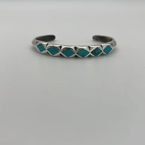Vintage Sterling Silver Turquoise Bracelet